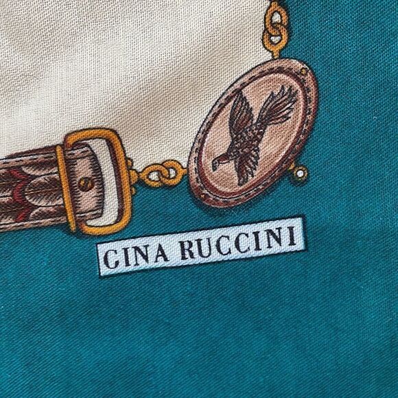 Vtg Gina Ruccini pheasants & feathers extra large scarf or wrap - Picture 6 of 9